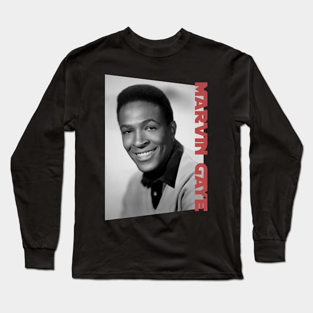 marvin gaye classic portrait Long Sleeve T-Shirt by BUBBLEMOON